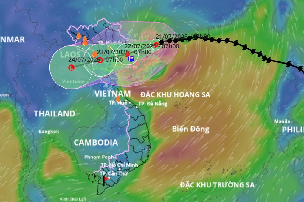 Bão Wipha khả năng tăng cấp trở lại, hướng vào đất liền nước ta