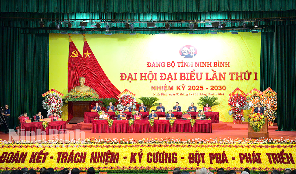 Khai mạc trọng thể Đại hội đại biểu Đảng bộ tỉnh Ninh Bình lần thứ I, nhiệm kỳ 2025-2030